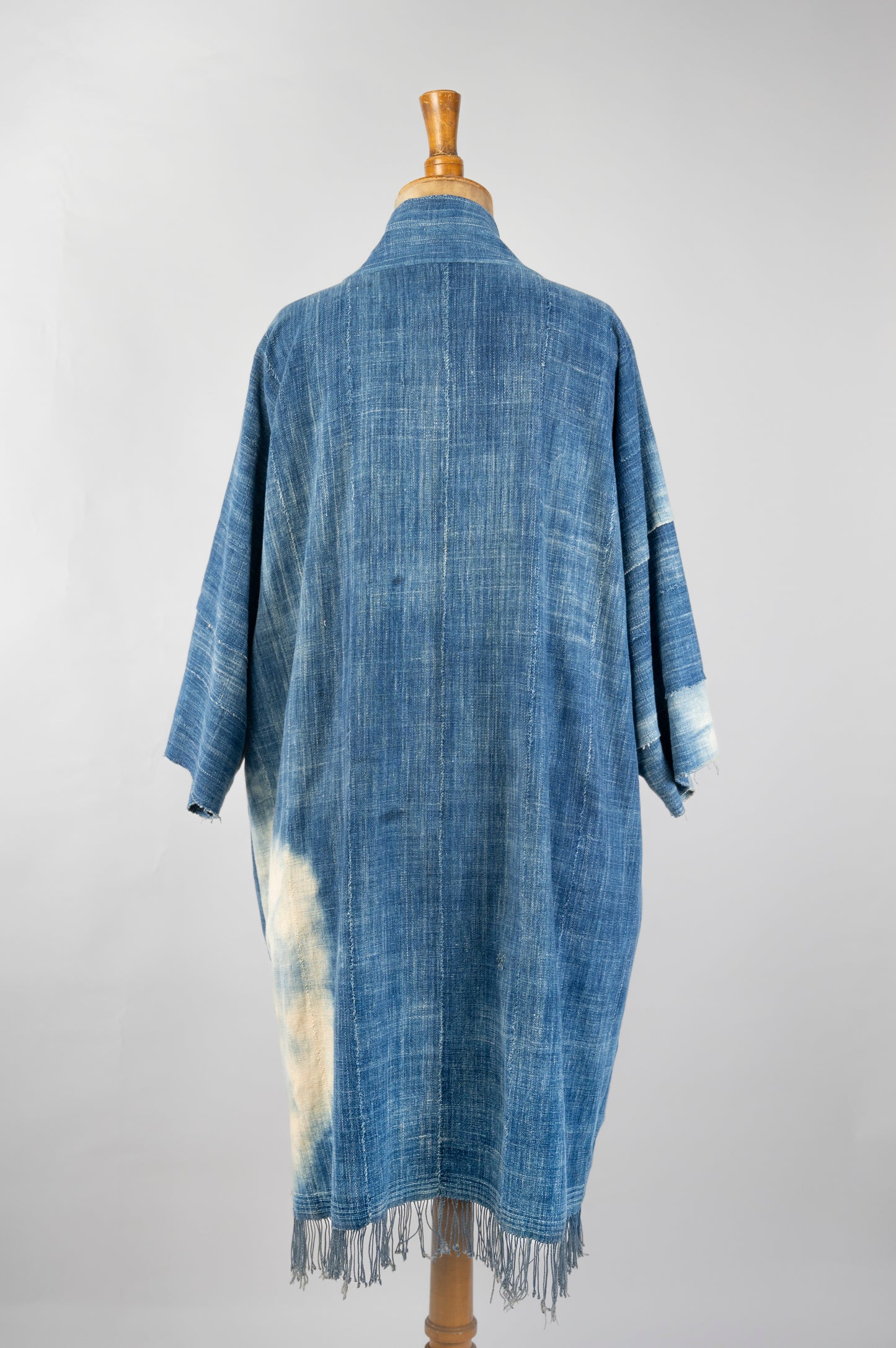 Resist Dyed Indigo Kimono
