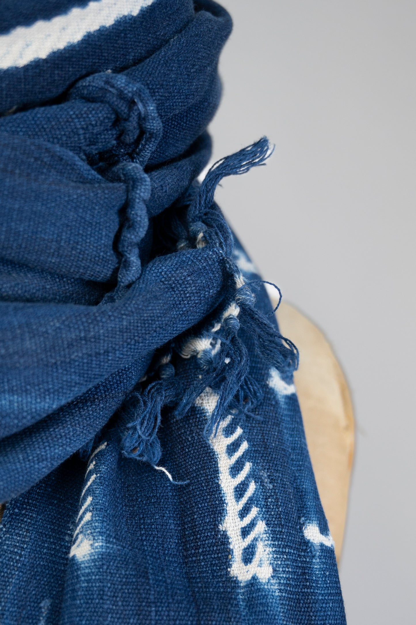 Long Vintage Indigo Scarf