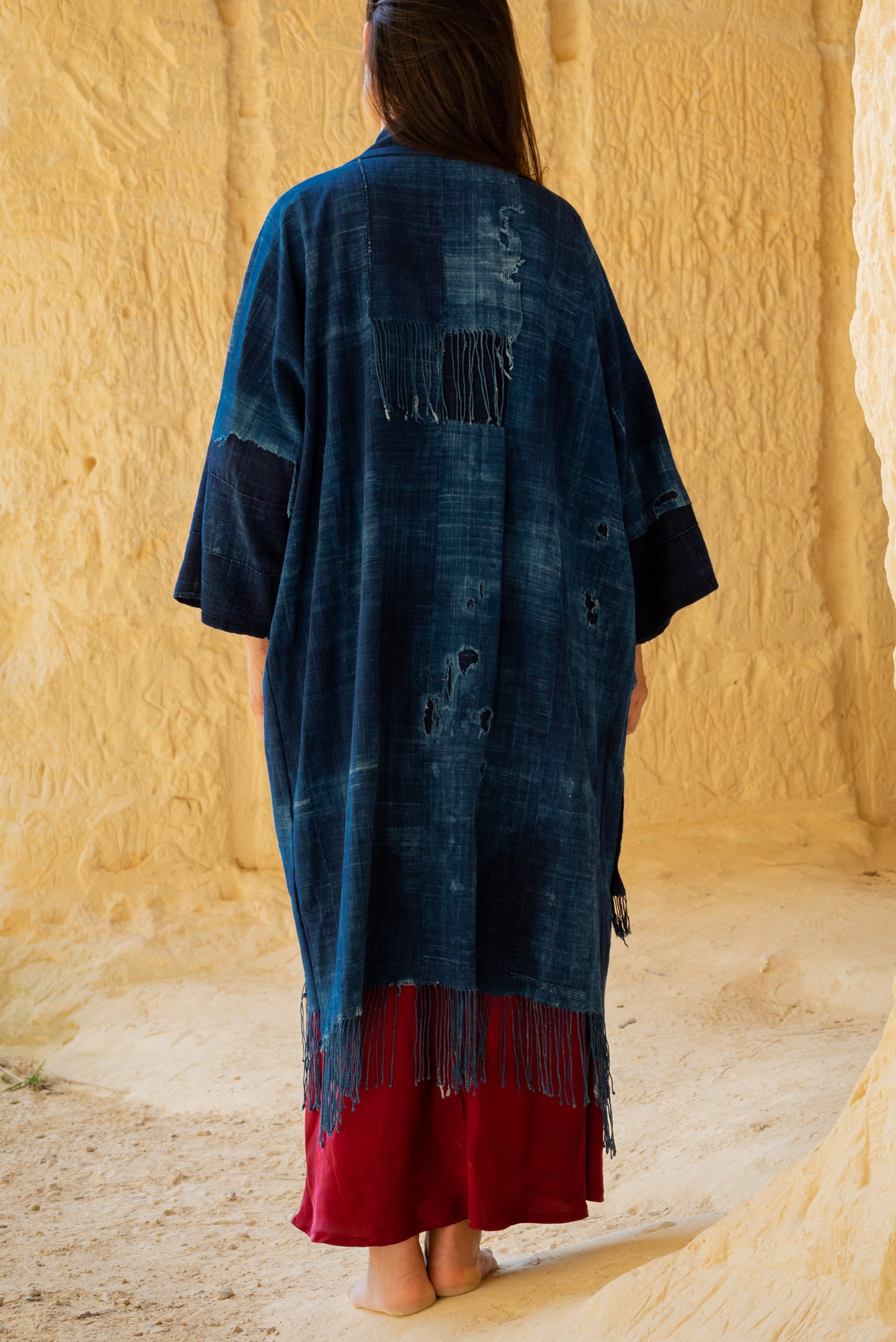 Distressed Vintage Indigo kimono