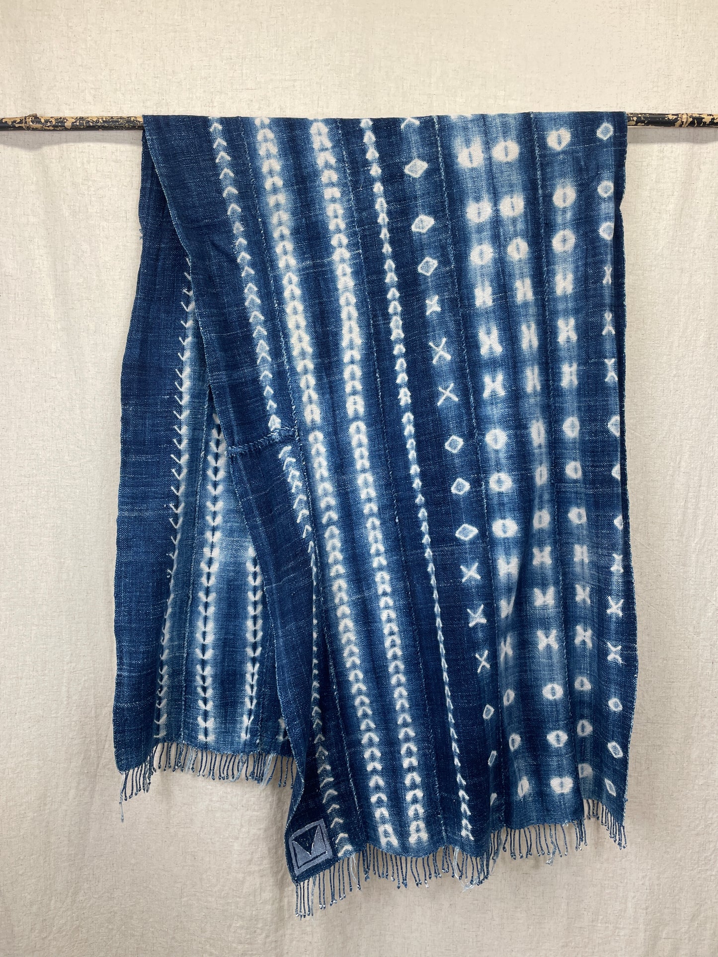 Vintage Resist-dye Indigo Scarf