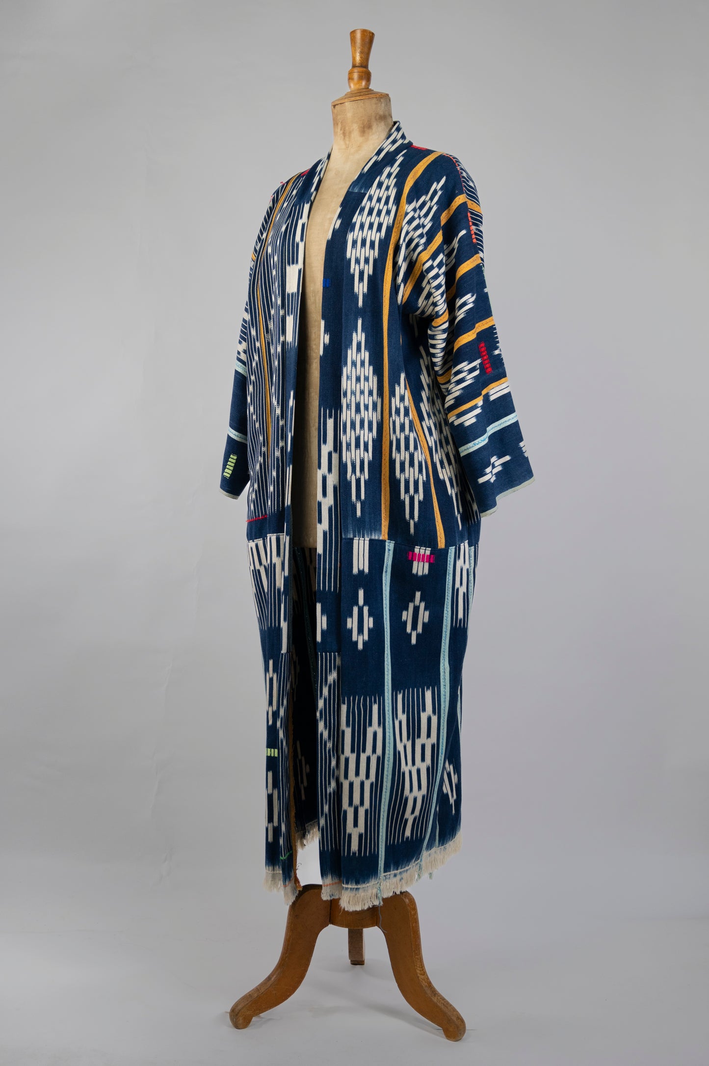 Long Ivory Coast Ikat kimono