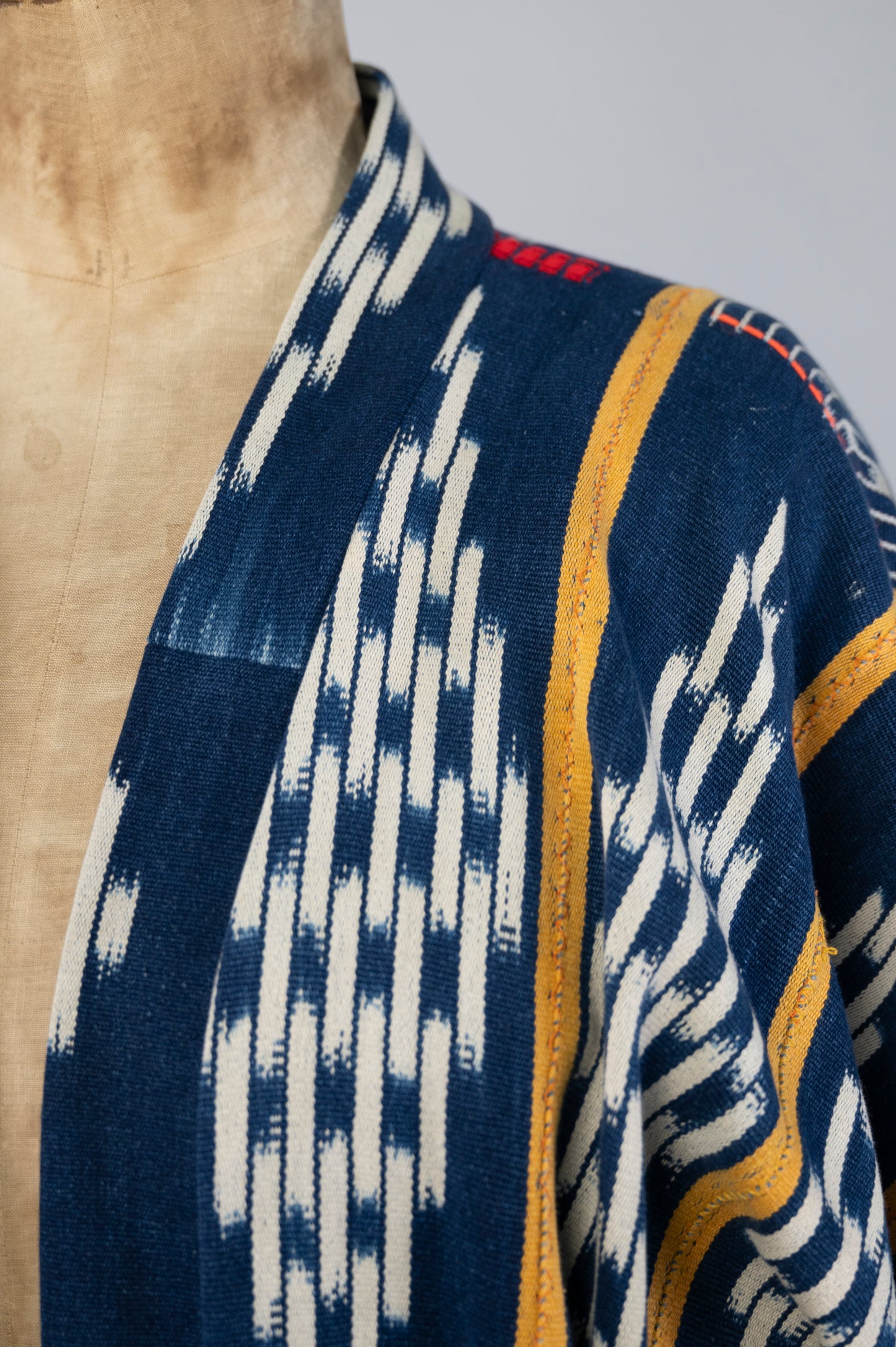 Long Ivory Coast Ikat kimono