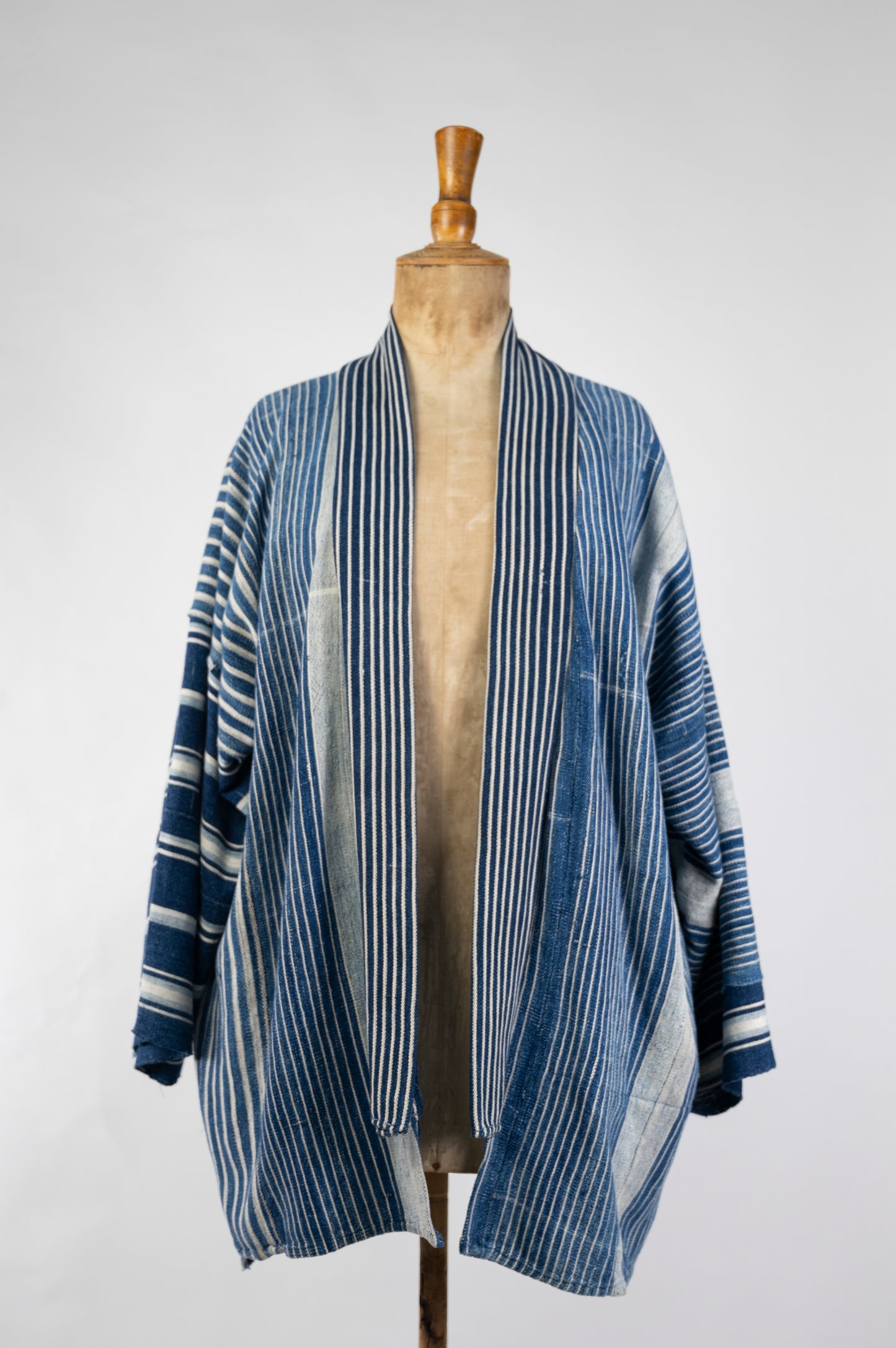 Vintage Indigo Striped Kimono
