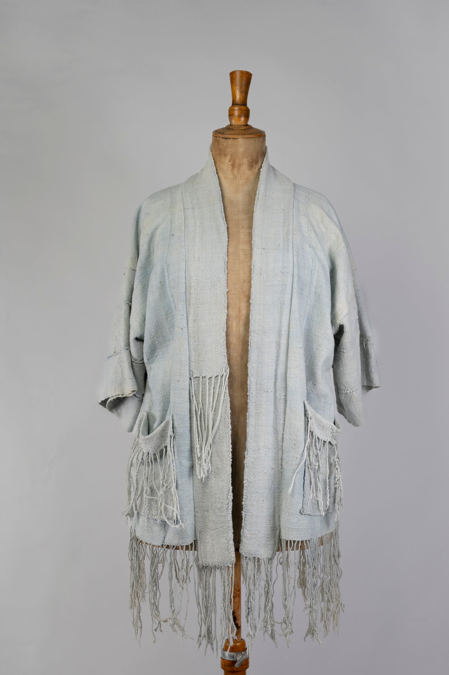 Raw Light Blue Indigo Kimono