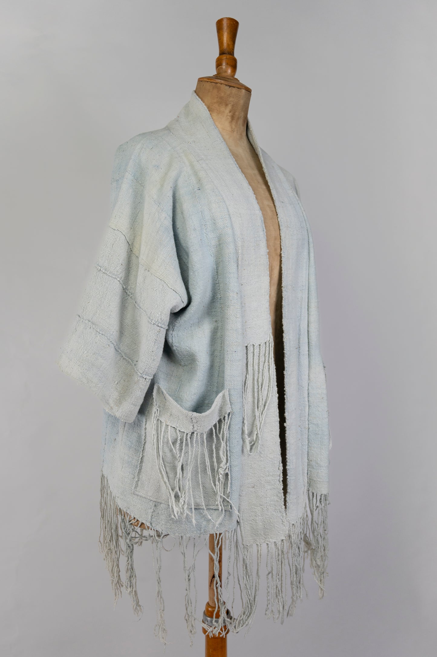 Raw Light Blue Indigo Kimono