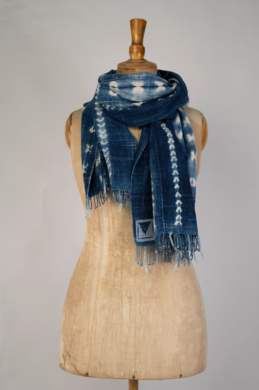 Vintage Resist-dye Indigo Scarf