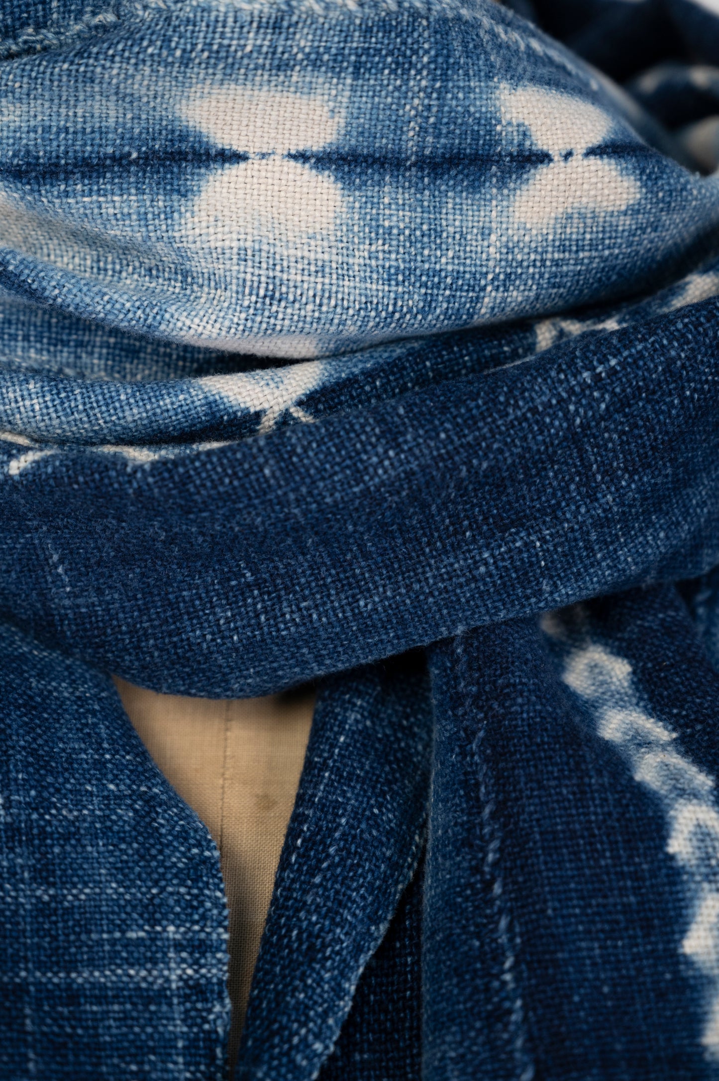 Vintage Resist-dye Indigo Scarf