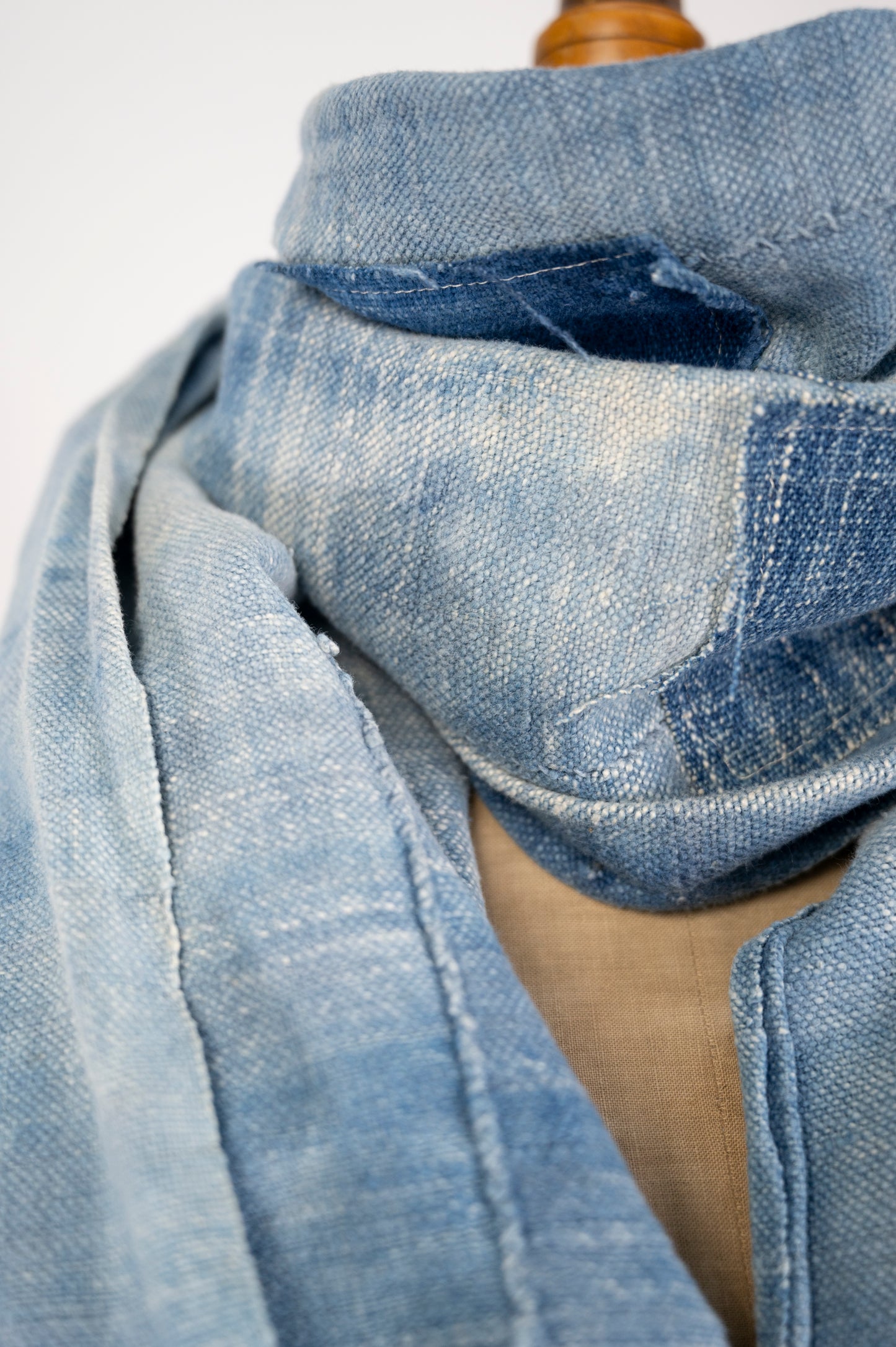 Vintage patched indigo scarf