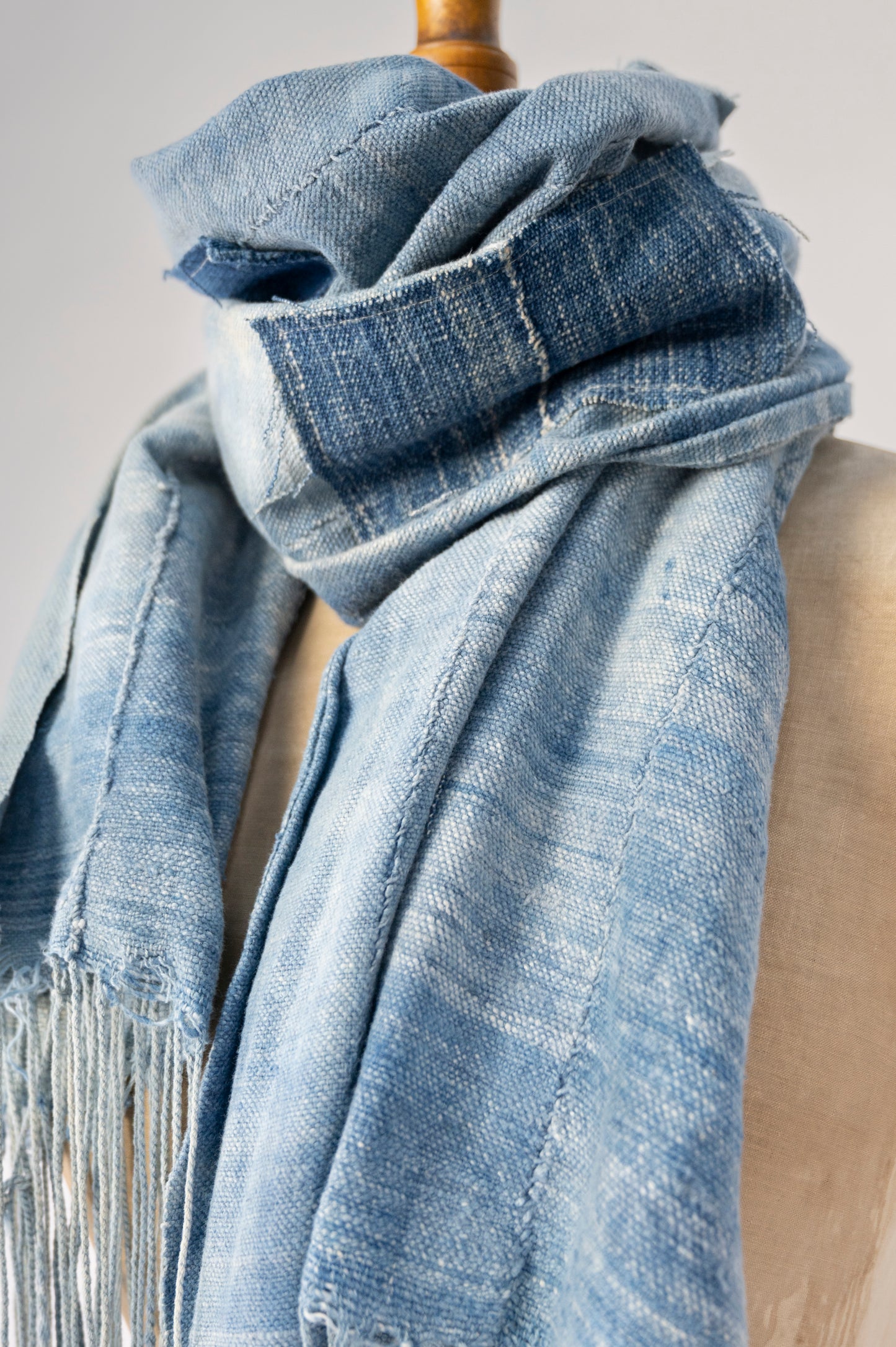 Vintage patched indigo scarf