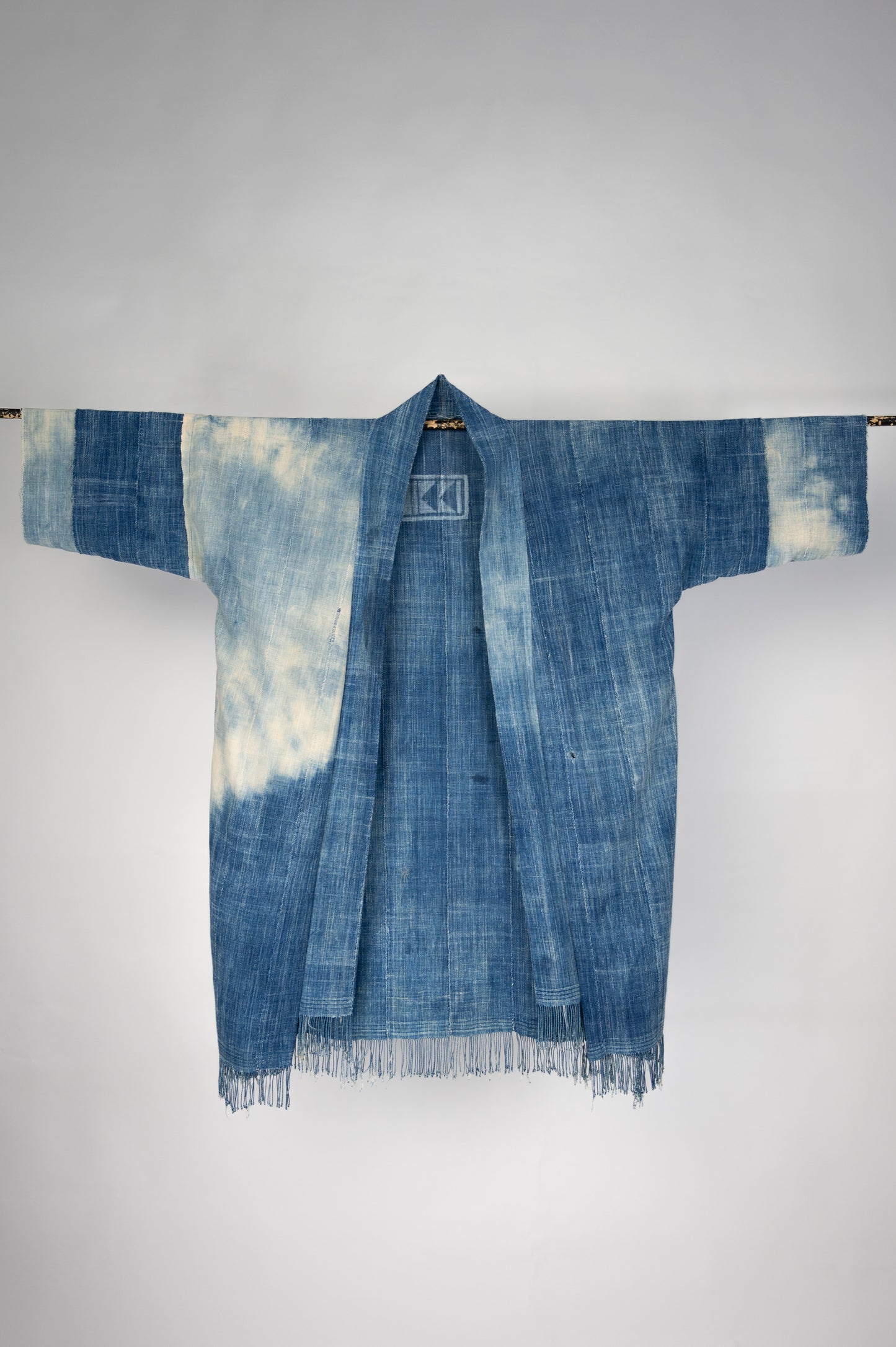 Resist Dyed Indigo Kimono
