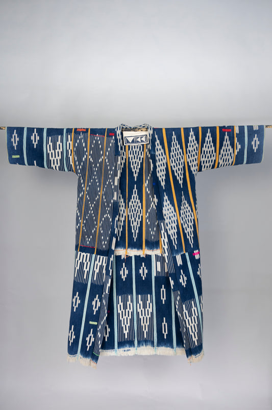 Long Ivory Coast Ikat kimono